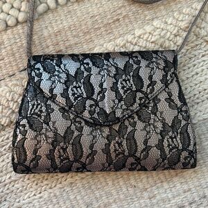 Neiman Marcus Vintage Evening Clutch with Lace Overlay